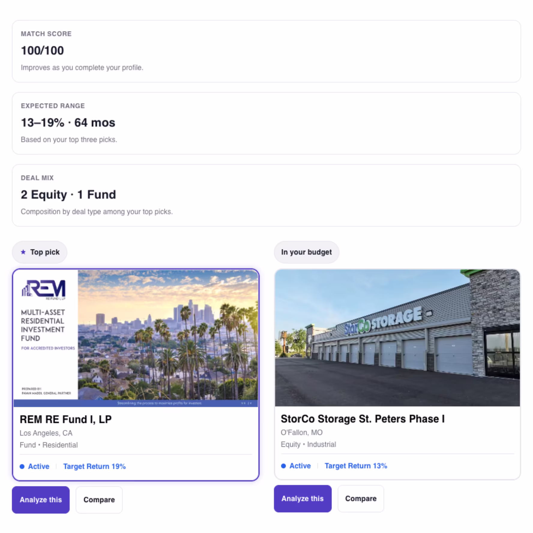 Personalized recommendations interface
